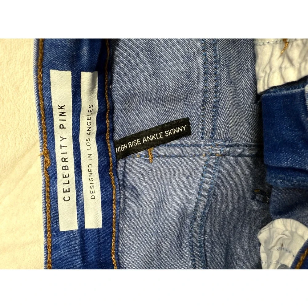Celebrity Pink High Rise Ankle Skinny Jeans Dark Wash Women Size 1/25 - Picture 4 of 9